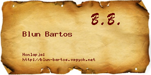 Blun Bartos névjegykártya